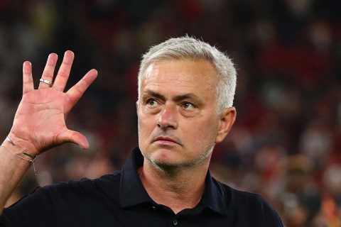 Jose Mourinho aims cheeky dig at flop Man Utd bosses Ole Gunnar Solskjaer and Ralf Rangnick after bagging another trophy