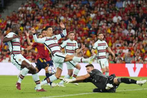 Spain 1 Portugal 1: Cristiano Ronaldo returns from injury in cameo as Horta cancels out Morata’s strike in draw