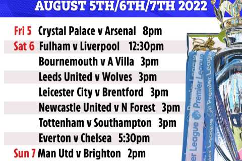 Opening weekend fixtures and TV times: Arsenal to kick-off season in Friday night London derby against Crystal Palace