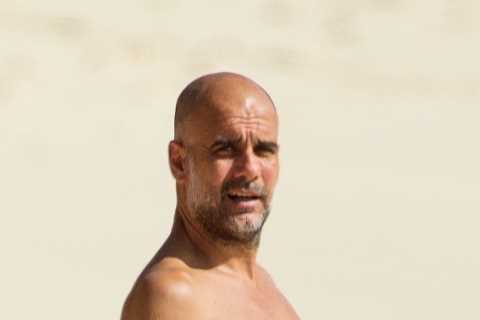Manchester City boss Pep Guardiola, 51, looks tanned and toned on beach in Barbados