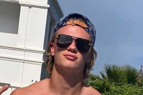 New Man City star Erling Haaland plays football with kids on a beach and shows off new hairstyle ahead of Man City debut