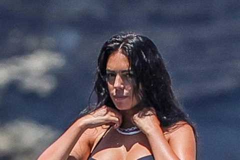 Georgina Rodriguez sizzles in black bikini alongside Man Utd star Cristiano Ronaldo on superyacht during Ibiza holiday