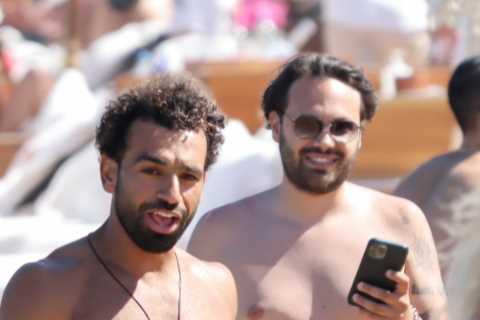Mo Salah shows off ripped physique on beach in Mykonos after agreeing £400k-a-week contract extension at Liverpool