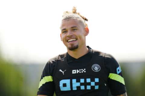 Kalvin Phillips recovers from illness to join Jack Grealish and co in Man City training as squad pay tribute to Sterling