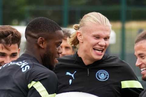 Pep Guardiola hails ‘funny guy’ Erling Haaland but promises he’ll be no laughing matter when he’s unleashed on Liverpool