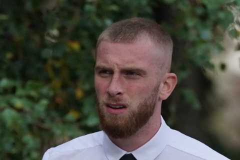 Sheffield United star Oli McBurnie, 26, arrives at court over ‘stamping on Notts Forest fan during a pitch invasion’