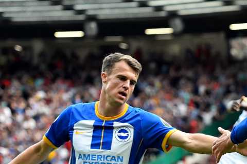 ‘Going down with the Palace’ – Man Utd taunted by Brighton fans after Gross fires them ahead at Old Trafford