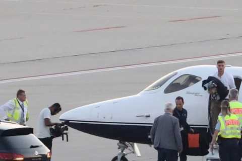 Chelsea striker Timo Werner lands in Germany with girlfriend as he closes in on £25.3m transfer return to RB Leipzig
