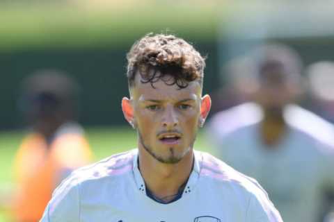Arsenal injury concerns over Ben White after he’s spotted wearing knee brace in training – but Fabio Vieira is back