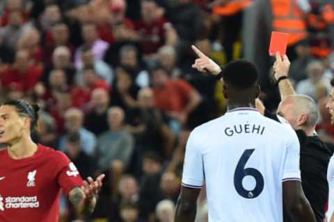 Watch Darwin Nunez sent off for brutal HEADBUTT on Andersen as £85m Liverpool ace leaves fans stunned on Anfield debut