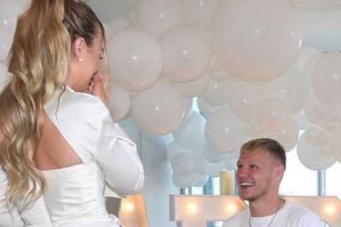 Arsenal star Aaron Ramsdale gets engaged to stunning flight attendant girlfriend Georgina Irwin in romantic proposal
