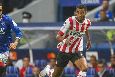 Frank Lampard sends scouts to watch PSV winger Cody Gakpo as Everton line up transfer swoop for Man Utd target