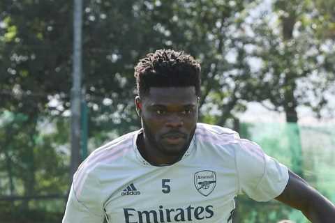 Arsenal in huge boost as Thomas Partey returns to full training ahead of Brentford clash after thigh injury