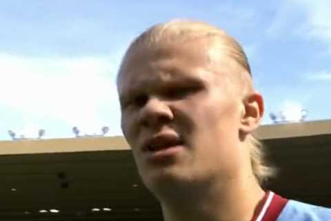 Watch Erling Haaland angrily shove camera aside after netting eleventh Premier League goal for Man City at Wolves