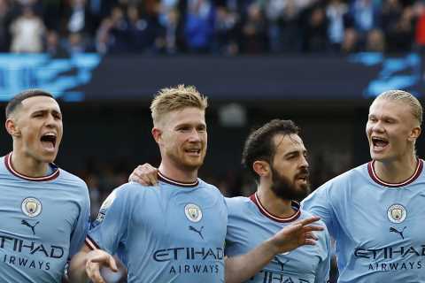Man City 3 Brighton 1: Erling Haaland scores twice to take Prem tally to 17 as Guardiola’s side put pressure on Arsenal