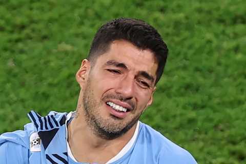Man Utd legend Patrice Evra revels in Luis Suarez’s World Cup misery as he LIKES snap of old Liverpool rival sobbing