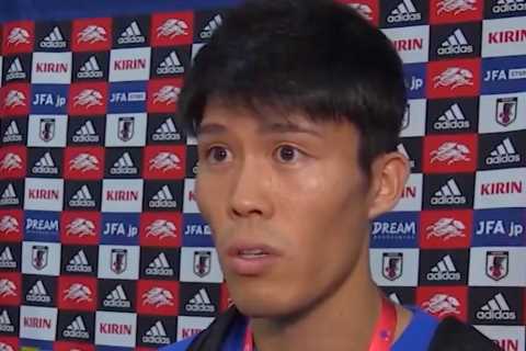 Watch Arsenal star Takehiro Tomiyasu’s stunned reaction as he’s told team-mate Gabriel Jesus got injured for Brazil