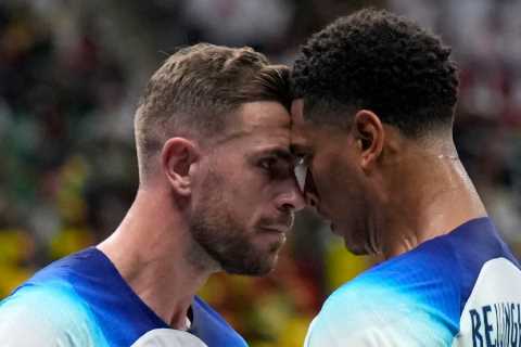 Jude Bellingham explains his and Jordan Henderson’s England World Cup celebration leaving Liverpool star in stitches