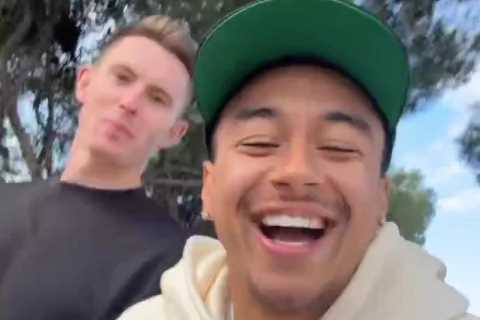 Jesse Lingard and Dean Henderson relax on holiday in Athens during Premier League’s World Cup break