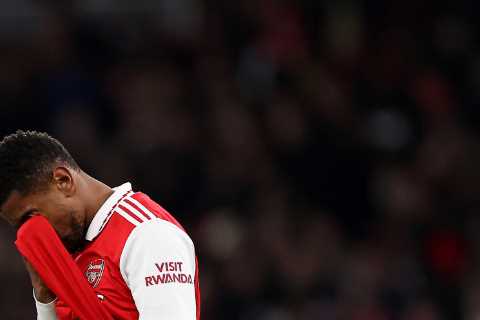 Arsenal sweat on ANOTHER attacking injury as Reiss Nelson hobbles out of Juventus friendly a week before Prem return