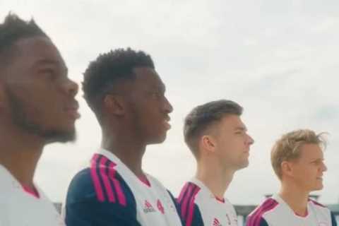 Watch Arsenal stars Eddie Nketiah, Martin Odegaard and Kieran Tierney in brilliant beach shooting challenge