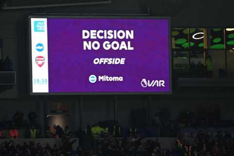Fans fume as Brighton have goal disallowed by VAR to halt furious comeback.. and even Arsenal fans can’t believe it