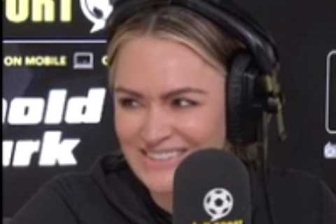 Laura Woods awkwardly laughs and says ‘let’s keep that off-air’ as Arsenal legend Ray Parlour asks her cheeky question