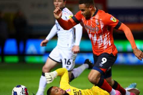 Fans demand Luton striker is banned for ‘deliberate dive’ as Middlesbrough keeper moans ‘f***ing hell’