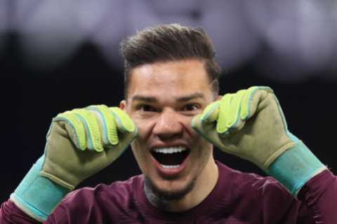 Watch Ederson brutally mock Arsenal fans by pretending to cry after Man City tear Gunners apart