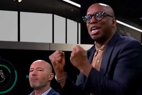 Arsenal fans love Ian Wright’s wild celebration after 2-0 win at Newcastle as FUMING pal Alan Shearer looks on