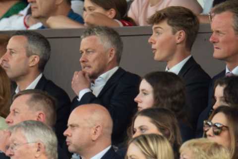 Ole Gunnar Solskjaer looks tense as he watches Man Utd vs Wolves in first return to Old Trafford since sacking