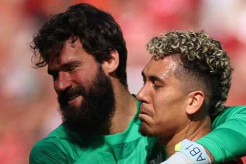 Roberto Firmino in tears as he leaves Anfield pitch for final time after snatching last-gasp equaliser vs Aston Villa