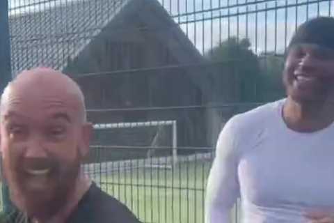 Ex-Premier League stars including Antonio Valencia, Chris Eagles and Stephen Ireland link up for kickabout