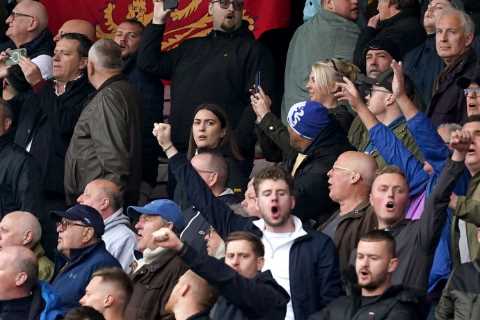 Chelsea fans take the mick out of their own team with brutal chant at Man Utd and say ‘we laugh so we don’t cry’