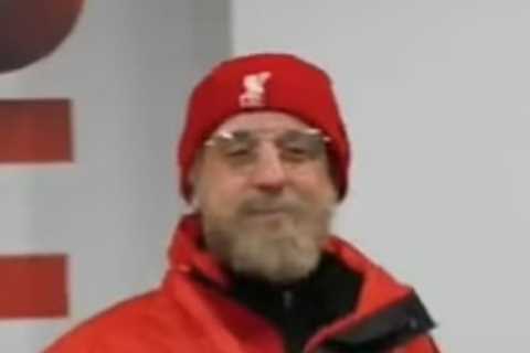 Premier League legend unrecognisable in disguise as a bearded steward as he goes behind enemy lines at Anfield