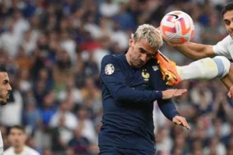 Forgotten ex-Arsenal star leaves Griezmann covered in blood with wild boot to face in France clash