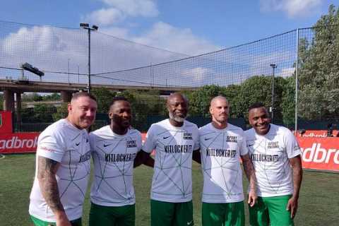 Premier League legends look unrecognisable as they reunite for 5-a-side team – but one sin binned for ‘HEADBUTTING REF’
