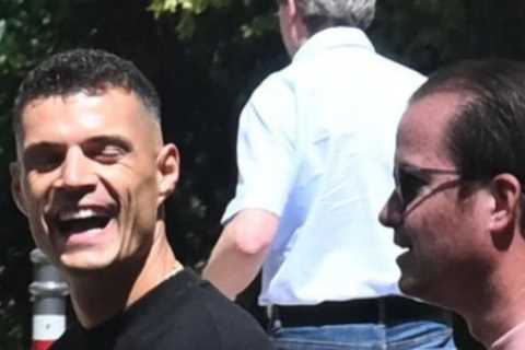 Arsenal fans can’t believe Granit Xhaka’s face as he’s spotted in Germany for Leverkusen medical before £21.5m transfer