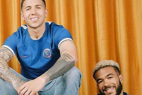 Chelsea fans divided as new 90s-themed home shirt is unveiled as they question sponsor and ask ‘wtf is the badge doing?’