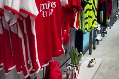 Raging Arsenal fans say it ‘looks like a Lucozade bottle’ as video footage of new away kit on sale in shop leaked