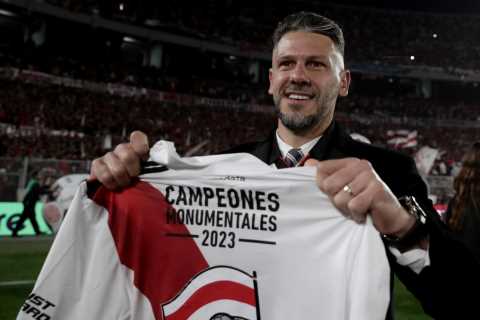 Former Premier League champion looks unrecognisable without iconic ponytail as he wins title in first season as manager