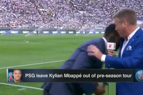 Terrifying moment ex-Premier League star Shaka Hislop collapses live on TV and ESPN co-host begs for help