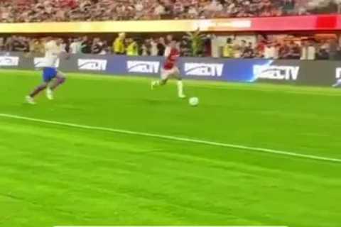 Arsenal fans fume at Araujo’s ‘Fifa collision glitch’ tackle on Gabriel Jesus and say ‘someone tell him it’s a friendly’