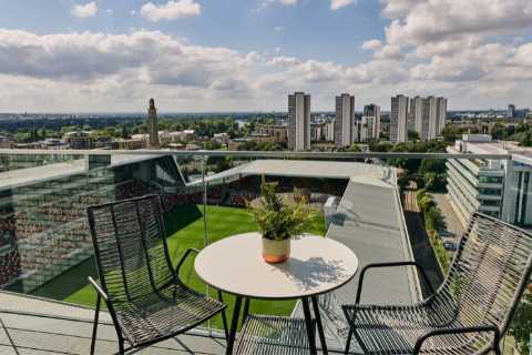One-bedroom flat overlooking Premier League football stadium on market for £1,500 a month – would you snap it up?