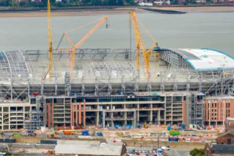 New pictures show progress at Everton stadium with £500m development set to be ready for next season