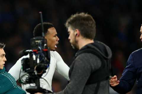 Arsenal Manager Mikel Arteta Holds Back Leandro Trossard in Heated Post-Match Confrontation